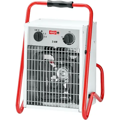 Helios Raumheizlüfter STH 3 | 3300 W | 400 m³/h | IP44 | Frostschutz | Thermostat | Edelstahl | Weiß