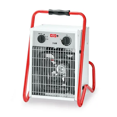 Helios Raumheizlüfter STH 3 | 3300 W | 400 m³/h | IP44 | Frostschutz | Thermostat | Edelstahl | Weiß