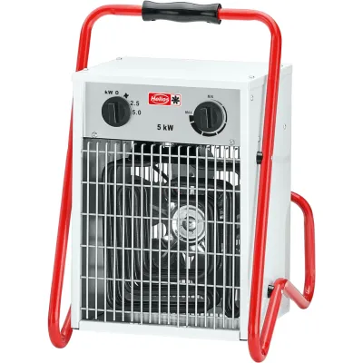 Helios STH 5 Industrie-Heizlüfter 5 kW 400V | 3 Stufen | IP44 | Frostschutz | Edelstahl | Weiß