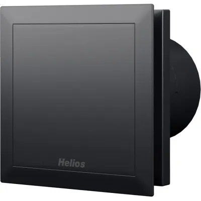 Helios Ventilatoren Kleinraumventilator M1/100 F black | MiniVent | 2-stufig | Feuchtesteuerung | 100mm | IP45 | schwarz