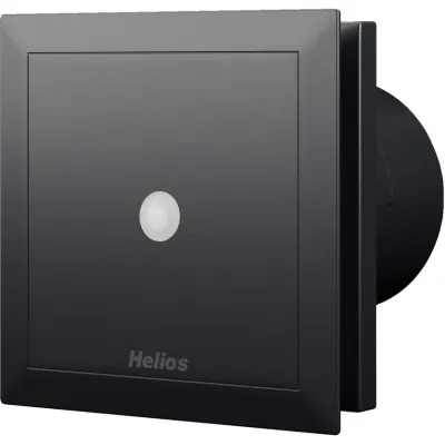 Helios Kleinraumventilator M1/100 P black | MiniVent axial 100mm 2-stufig | 90 m³/h | Präsenzmelder | IP45 | schwarz
