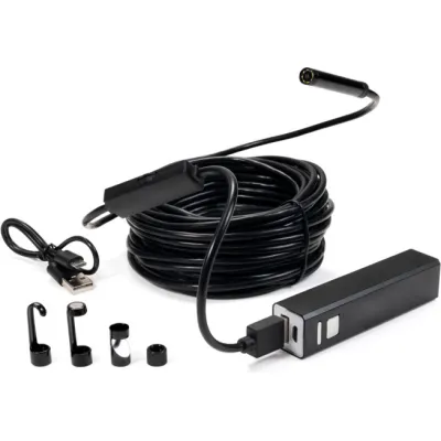HellermannTyton Inspektionskamera CS-CAM-DIV-BK | WLAN-HD Endoskopkamera | 10m Kabel | IP68 | 2MP | LED | 8mm | Schwarz