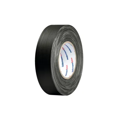 HellermannTyton Gewebeband HTAPE-TEX-BK-19X50 | Gewebeklebeband 19mm x 50m | Baumwolle | matt | extra reißfest | schwarz