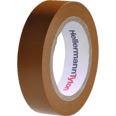 HellermannTyton Isolierband HTAPE-FLEX15BN-15X10 | PVC | 15mm x 10m | flexibel | UV-beständig | selbstverlöschend