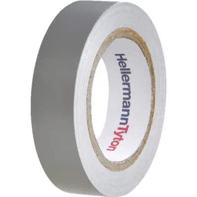 HellermannTyton Isolierband HTAPE-FLEX15GY-15X10 | PVC | 15mm x 10m | selbstverlöschend | UV-beständig | grau