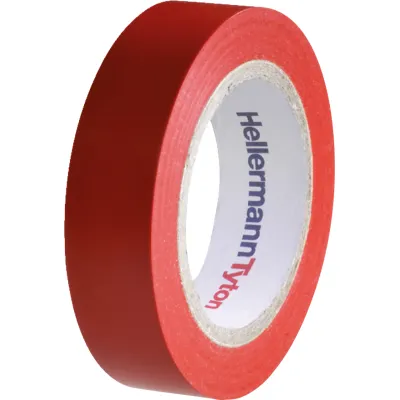 HellermannTyton Isolierband HTAPE-FLEX15RD-15X10 | PVC | 15mm x 10m | selbstverlöschend | UV-beständig | rot