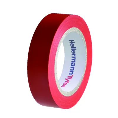 HellermannTyton Isolierband HTAPE-FLEX15RD-15X10 | PVC | 15mm x 10m | selbstverlöschend | UV-beständig | rot