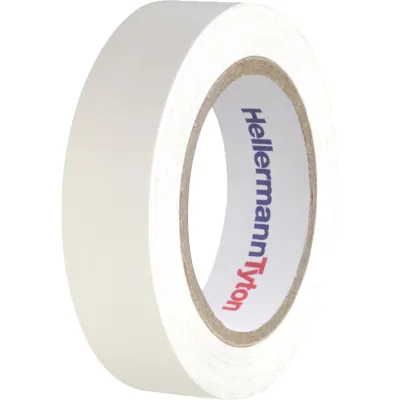HellermannTyton Isolierband HTAPE-FLEX15WH-15x10 | PVC | 15 mm x 10 m | selbstlöschend | UV-beständig | weiß