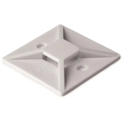 HellermannTyton Befestigungssockel MB4A-N66-NA-C1 | selbstklebend & schraubbar | 28x28mm | für Kabelbinder bis 5,4mm
