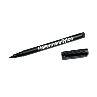 HellermannTyton Markierungsstift T82S-BK-PL-BK | Filzstift | wasserfest | UV-beständig | schwarz | 2 Stück