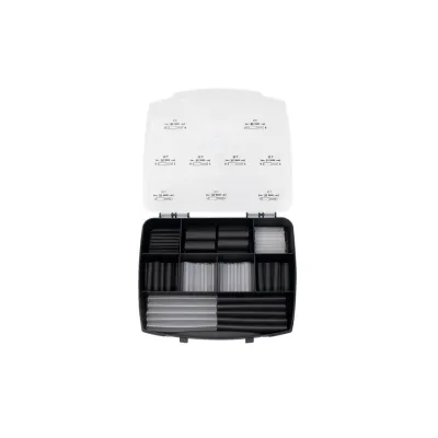 HellermannTyton Schrumpfschlauch-Set ShrinKit 321-A BASIC | 3:1 Schrumpfrate | 130-tlg. | 3–12 mm | schwarz/transparent