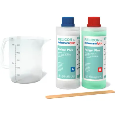 HellermannTyton Silikongel Religel Plus 500-SIG-CL/GN 435-00756 | Kabelharz 2-Komponenten | 500ml | elastisch | grün