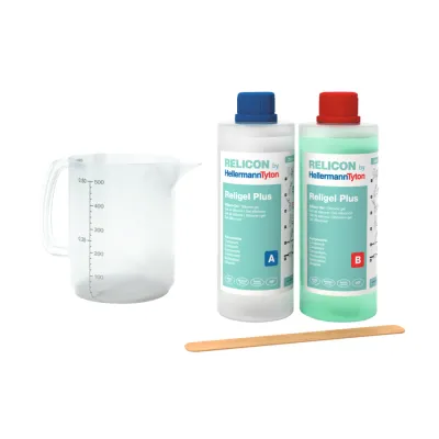 HellermannTyton Silikongel Religel Plus 500-SIG-CL/GN 435-00756 | Kabelharz 2-Komponenten | 500ml | elastisch | grün