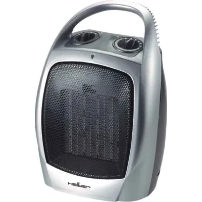 Heller Keramik-Heizlüfter PTF 501 | Elektro-Heizlüfter 1500W | 2 Heizstufen | Thermostat | Metalloptik | mobil