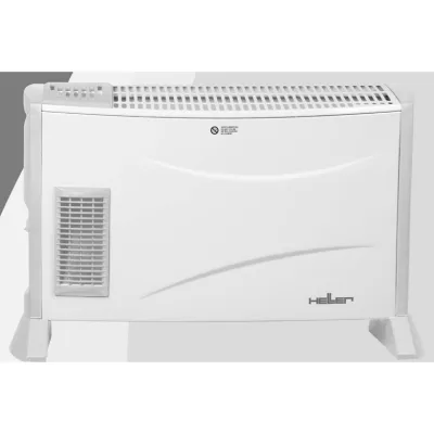 HELLER Konvektor K 360T Standheizung | 2000W | 2 Heizstufen | Thermostat | Gebläse | Frostschutz | Weiß/Hellgrau