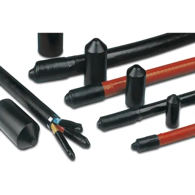 HellermannTyton Schrumpf-Endkappe 1614-1-B8W-POX-BK | Warmschrumpf 3:1 | 40/15mm | 200–800mm² | schwarz