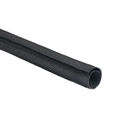 HellermannTyton Geflechtschlauch Twist-In 38 | Kabelschutzschlauch selbstschließend | 38 mm Ø | 2 m | PET | schwarz