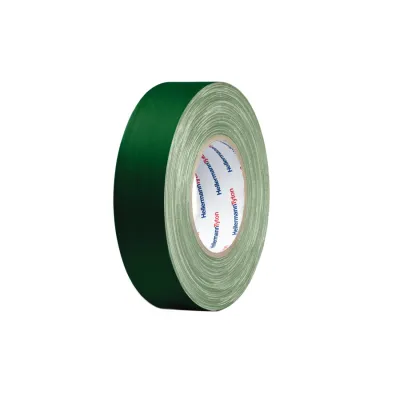 HellermannTyton Gewebeband HTAPE-TEX-19x50-CO-GN | Klebeband Stoffband 19mm x 50m | extra reißfest | matt | grün