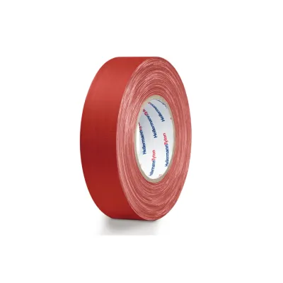 HellermannTyton Gewebeband HTAPE-TEX-19x50-CO-RD | 19mm x 50m | matt | rot | rückstandsfrei entfernbar