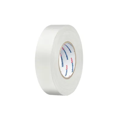 HellermannTyton Gewebeband HTAPE-TEX-WH-19x50 | 19mm x 50m | extra reißfest | Baumwolle | matt | rückstandsfrei | weiß