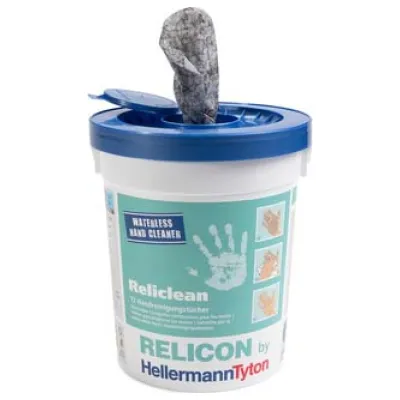 HellermannTyton Handreinigungstücher Reliclean-CO-WH | antibakteriell | 72 Stück | 270x310mm | weiß