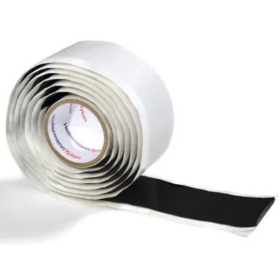 HellermannTyton Klebeband HTAPE-POWER650-IIR-BK | selbstverschweißend | Isolierband 38mm x 1,5m | UV-beständig | schwarz