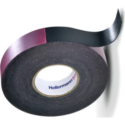 HellermannTyton Isolierband HTAPE-POWER600-19x6.7-NR-BK | selbstverschweißend | Kautschuk | 19mm x 6,7m | schwarz