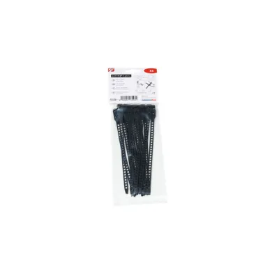 HellermannTyton Kabelbinder SOFTFIX XS 115-07190 | 16 Stück | 180x7mm | wiederverwendbar | flexibel | TPU | schwarz