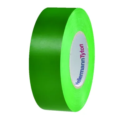 HellermannTyton Isolierband HTAPE-FLEX15-19x20GN | PVC Klebeband 19mm x 20m | selbstverlöschend | UV-beständig | grün