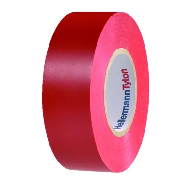 HellermannTyton Isolierband HTAPE-FLEX15-19x20RD | PVC Klebeband 19mm x 20m | selbstverlöschend | UV-beständig | rot