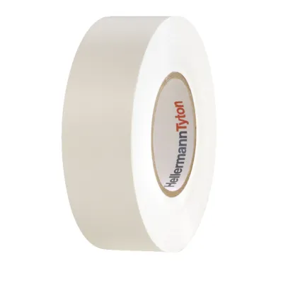 HellermannTyton Isolierband HTAPE-FLEX15-19x20WH | PVC | 19mm x 20m | weiß | selbstverlöschend | flexibel | UV-beständig