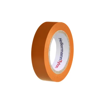 HellermannTyton Isolierband HTAPE-FLEX15OG-15X10 | PVC 15mm x 10m | UV-beständig | selbstverlöschend | orange