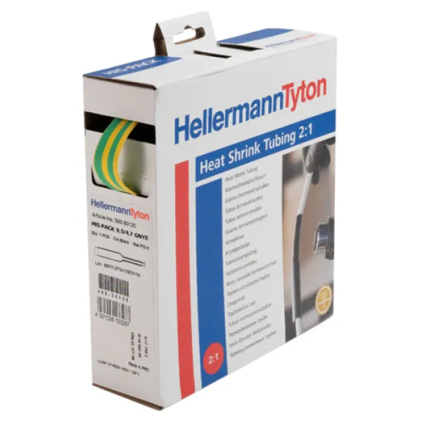HellermannTyton Schrumpfschlauch HIS-PACK 12.7/6.4mm | 2:1 | dünnwandig | Polyolefin | transparent | halogenfrei | 5m