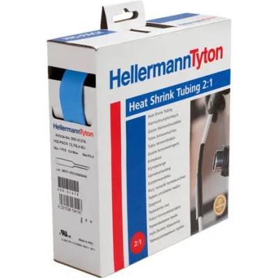 HellermannTyton Schrumpfschlauch HIS-PACK 2:1 dünnwandig | 19,1/9,5 mm | 5 m | Polyolefin | blau