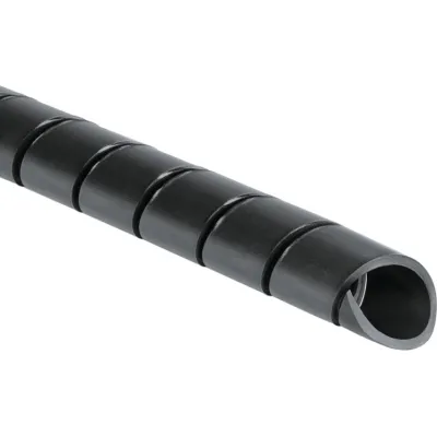 HellermannTyton Spiralschlauch SBPE4D-PE-BK-5M | Kabelbündelung 5–20mm | Ø4mm | Polyethylen | halogenfrei | schwarz