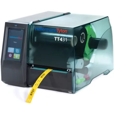 HellermannTyton TT431SB Thermotransferdrucker | Kabelmarkierer Schrumpfschlauch Etiketten | 300 dpi | USB
