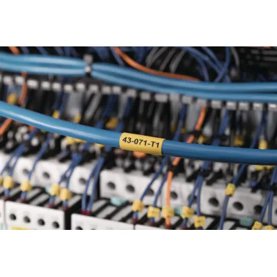 HellermannTyton Schrumpfschlauch TLFX64YE-PO-X-YE | 2:1 | dünnwandig | 6,4/3,2 mm | halogenfrei | 18 m Rolle | gelb