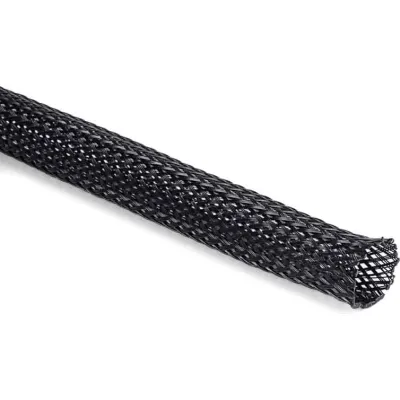 HellermannTyton Geflechtschlauch HLB35-PET-BK 170-80350 | Hohlgeflechtschlauch 35 mm | 10 m | Polyester PET | schwarz