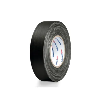 HellermannTyton Gewebeband HTAPE-TEX-50x50-CO-BK | Gewebeklebeband schwarz | 50mm x 50m | Baumwolle | matt | reißfest