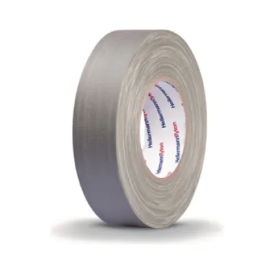 HellermannTyton Gewebeband HTAPE-TEX-50x50-CO-GY | Gewebeklebeband Baumwolle | 50mm x 50m | extra reißfest | grau