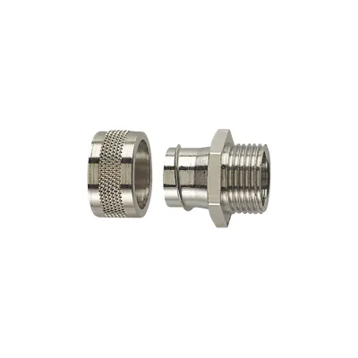 HellermannTyton PCS75-FM-M75-NPB-ML | Metall-Schutzschlauch-Verschraubung 75mm | Messing vernickelt | IP54