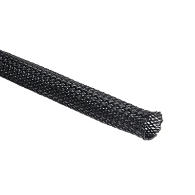 HellermannTyton Geflechtschlauch HLB15-PET-BK | 15mm | 10m | Polyester | schwarz | 5-21mm Bündeldurchmesser