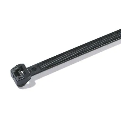 HellermannTyton Kabelbinder T50LOS-HS-BK-C1 | 384x4,6mm | außenverzahnt | PA66V0 | halogenfrei | schwarz | 100 Stück