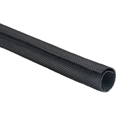 HellermannTyton Geflechtschlauch Twist-In 25 170-01005 | Kabelschutz selbstschließend | 25 mm | PET Polyester | schwarz