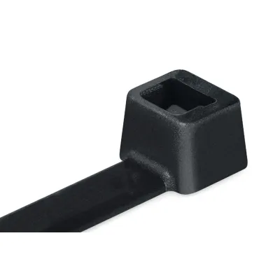 HellermannTyton Kabelbinder UB385E-B-PA66-BK | 390mm x 7,6mm | Polyamid PA66 | innenverzahnt | schwarz | -40°C bis +85°C