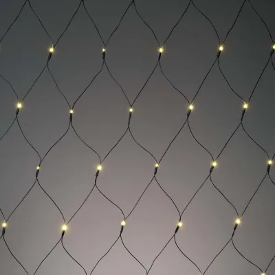 hellum LED-Lichternetz 2,4x1,2m | 105 warmweiße LEDs | IP44 | grünes Kabel | für Garten & Balkon