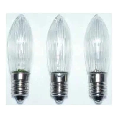 Hellum LED Riffelkerze 912333 | Ersatzkerze für 20er Lichterkette | 12V E10 | 0,1W | 3er Pack | warmweiß | Innen & Außen