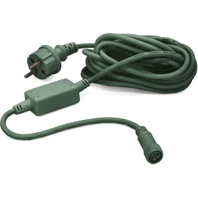 Hellum Zuleitung 555127 | Anschlusskabel für Lichterketten verlängerbar | 5m | LED-System Profi | außen | grün