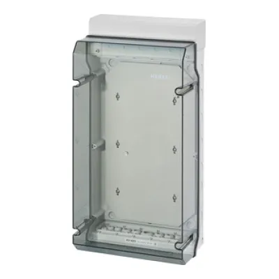 HENSEL Leergehäuse KV 9331 | Kleinverteiler IP65 | 295x583x182mm | Kunststoff | transparent | grau RAL7035