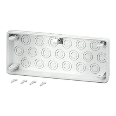 HENSEL Anbauflansch Mi FM 25 | 19x M16/M25 | Kunststoff Einführungsflansch 300x100mm | mit Dichtung | grau